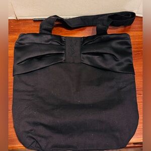 Yves Saint Laurent Black Satin-Trim Tote Bag